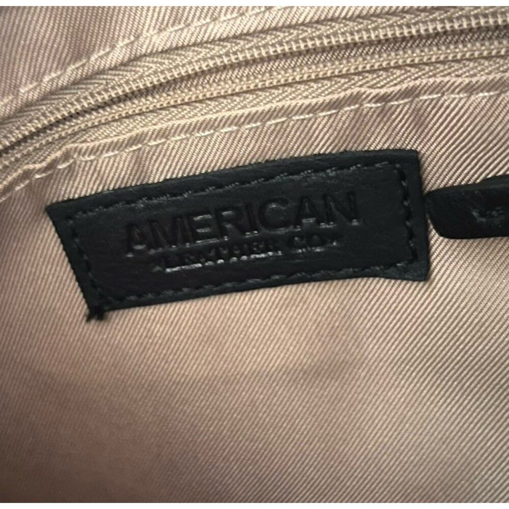 American Leather Co Black Leather Backpack Foldover Minimalist Pebbled Leather - Picture 7 of 16